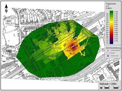 Noise emission map
