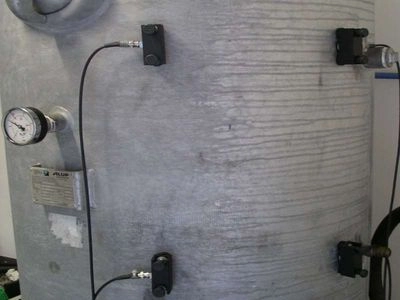 Tank with 4 Acoustic Emission Sensors